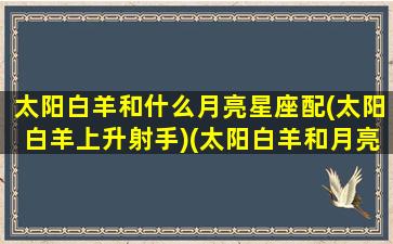 太阳白羊和什么月亮星座配(太阳白羊上升射手)(太阳白羊和月亮白羊可以谈恋爱吗)