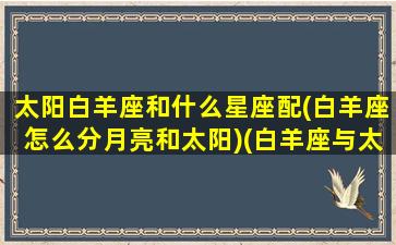 太阳白羊座和什么星座配(白羊座怎么分月亮和太阳)(白羊座与太阳)