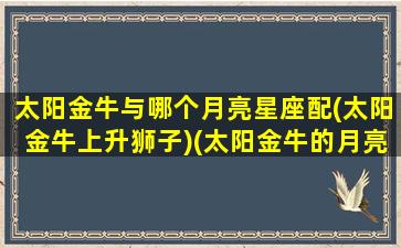 太阳金牛与哪个月亮星座配(太阳金牛上升狮子)(太阳金牛的月亮星座)