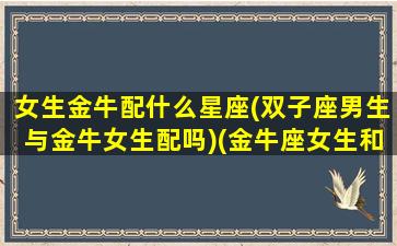 女生金牛配什么星座(双子座男生与金牛女生配吗)(金牛座女生和双子座男生配对指数)