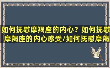 如何抚慰摩羯座的内心？如何抚慰摩羯座的内心感受/如何抚慰摩羯座的内心？如何抚慰摩羯座的内心感受-我的网站