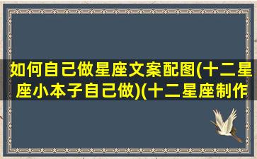 如何自己做星座文案配图(十二星座小本子自己做)(十二星座制作软件)