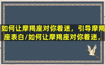 如何让摩羯座对你着迷，引导摩羯座表白/如何让摩羯座对你着迷，引导摩羯座表白-我的网站