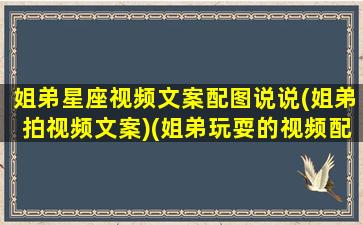 姐弟星座视频文案配图说说(姐弟拍视频文案)(姐弟玩耍的视频配说说)