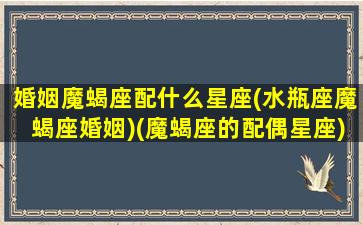 婚姻魔蝎座配什么星座(水瓶座魔蝎座婚姻)(魔蝎座的配偶星座)