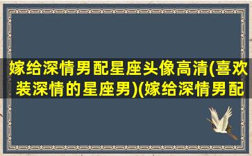 嫁给深情男配星座头像高清(喜欢装深情的星座男)(嫁给深情男配无防盗)