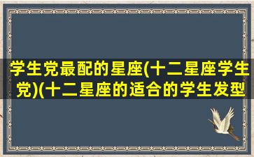 学生党最配的星座(十二星座学生党)(十二星座的适合的学生发型)