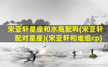 宋亚轩星座和水瓶配吗(宋亚轩配对星座)(宋亚轩和谁组cp)