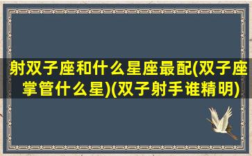 射双子座和什么星座最配(双子座掌管什么星)(双子射手谁精明)