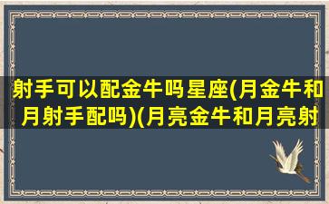 射手可以配金牛吗星座(月金牛和月射手配吗)(月亮金牛和月亮射手在一起的多)