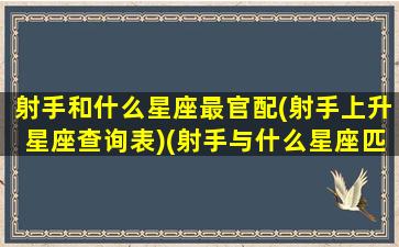 射手和什么星座最官配(射手上升星座查询表)(射手与什么星座匹配)