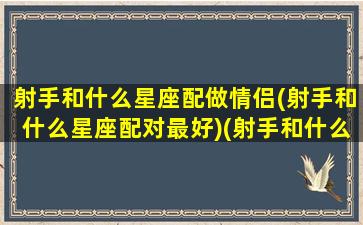 射手和什么星座配做情侣(射手和什么星座配对最好)(射手和什么星座搭)