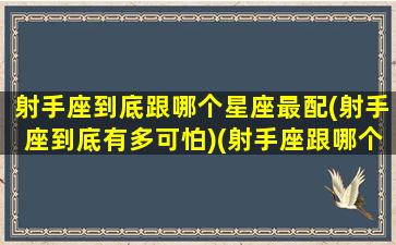 射手座到底跟哪个星座最配(射手座到底有多可怕)(射手座跟哪个星座配对)