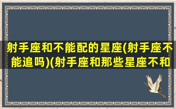 射手座和不能配的星座(射手座不能追吗)(射手座和那些星座不和)