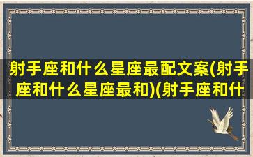 射手座和什么星座最配文案(射手座和什么星座最和)(射手座和什么星座最配cp)