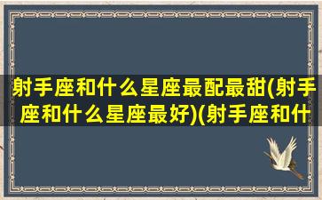 射手座和什么星座最配最甜(射手座和什么星座最好)(射手座和什么星座比较搭)