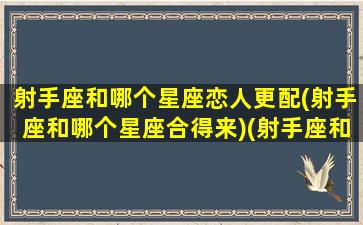 射手座和哪个星座恋人更配(射手座和哪个星座合得来)(射手座和哪个星座谈恋爱最好)