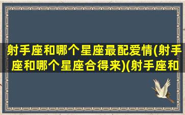 射手座和哪个星座最配爱情(射手座和哪个星座合得来)(射手座和哪个星座更搭配)