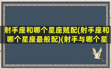 射手座和哪个星座贼配(射手座和哪个星座最般配)(射手与哪个星座最配)