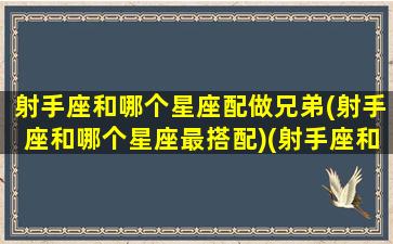 射手座和哪个星座配做兄弟(射手座和哪个星座最搭配)(射手座和哪个星座可以成为最好的朋友)