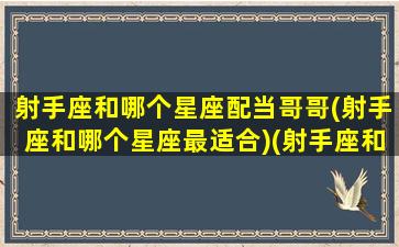 射手座和哪个星座配当哥哥(射手座和哪个星座最适合)(射手座和哪个星座更搭配)