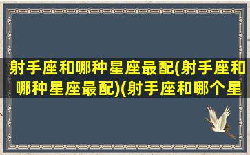 射手座和哪种星座最配(射手座和哪种星座最配)(射手座和哪个星座最配合)