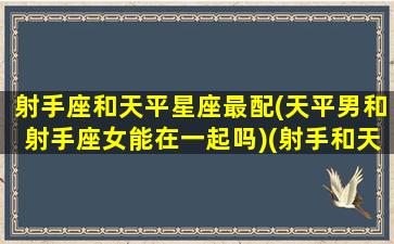 射手座和天平星座最配(天平男和射手座女能在一起吗)(射手和天平这对cp怎么样)