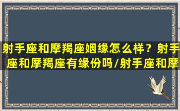 射手座和摩羯座姻缘怎么样？射手座和摩羯座有缘份吗/射手座和摩羯座姻缘怎么样？射手座和摩羯座有缘份吗-我的网站