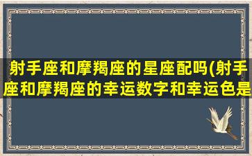 射手座和摩羯座的星座配吗(射手座和摩羯座的幸运数字和幸运色是什么)