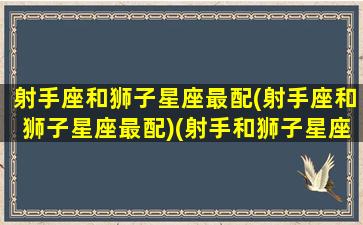 射手座和狮子星座最配(射手座和狮子星座最配)(射手和狮子星座配对)