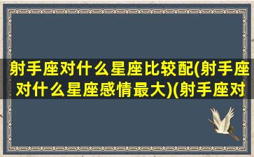 射手座对什么星座比较配(射手座对什么星座感情最大)(射手座对哪个星座)