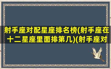 射手座对配星座排名榜(射手座在十二星座里面排第几)(射手座对配什么星座)