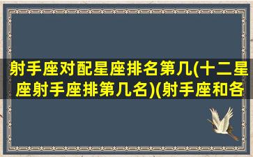 射手座对配星座排名第几(十二星座射手座排第几名)(射手座和各个星座配对指数)