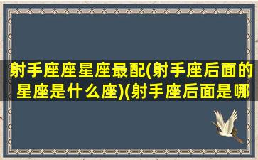 射手座座星座最配(射手座后面的星座是什么座)(射手座后面是哪个星座)