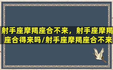 射手座摩羯座合不来，射手座摩羯座合得来吗/射手座摩羯座合不来，射手座摩羯座合得来吗-我的网站