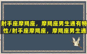 射手座摩羯座，摩羯座男生通有特性/射手座摩羯座，摩羯座男生通有特性-我的网站