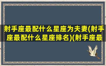 射手座最配什么星座为夫妻(射手座最配什么星座排名)(射手座最搭配哪个星座)