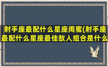 射手座最配什么星座闺蜜(射手座最配什么星座最佳敌人组合是什么)(射手座跟什么闺蜜绝配)