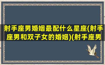 射手座男婚姻最配什么星座(射手座男和双子女的婚姻)(射手座男生婚配什么星座的女生)