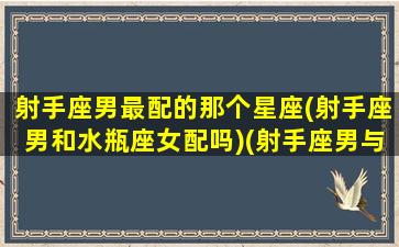 射手座男最配的那个星座(射手座男和水瓶座女配吗)(射手座男与水瓶座女配对指数)