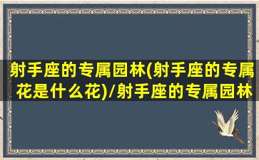 射手座的专属园林(射手座的专属花是什么花)/射手座的专属园林(射手座的专属花是什么花)-我的网站