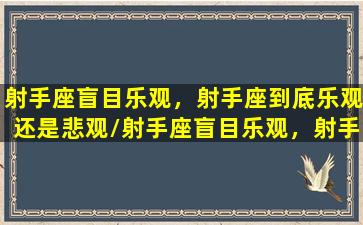 射手座盲目乐观，射手座到底乐观还是悲观/射手座盲目乐观，射手座到底乐观还是悲观-我的网站