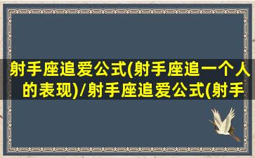 射手座追爱公式(射手座追一个人的表现)/射手座追爱公式(射手座追一个人的表现)-我的网站