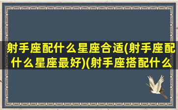 射手座配什么星座合适(射手座配什么星座最好)(射手座搭配什么星座最合适)