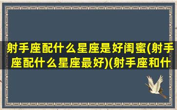 射手座配什么星座是好闺蜜(射手座配什么星座最好)(射手座和什么星座配闺蜜)