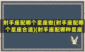 射手座配哪个星座做(射手座配哪个星座合适)(射手座配哪种星座)