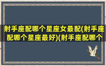 射手座配哪个星座女最配(射手座配哪个星座最好)(射手座配哪个星座合适)