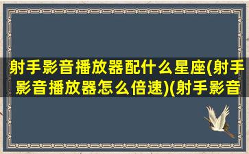 射手影音播放器配什么星座(射手影音播放器怎么倍速)(射手影音可以倍速播放吗)