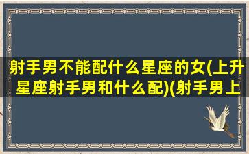 射手男不能配什么星座的女(上升星座射手男和什么配)(射手男上升星座处女)