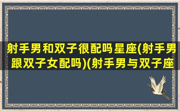 射手男和双子很配吗星座(射手男跟双子女配吗)(射手男与双子座配对指数)